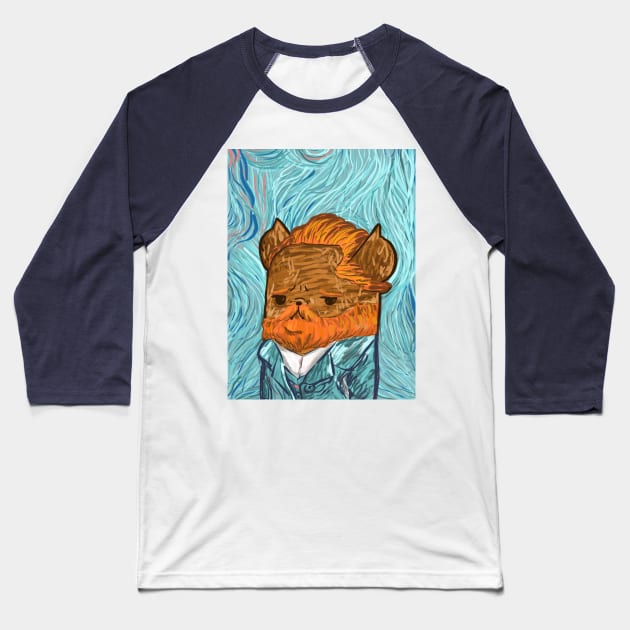 Vincent Bub Gogh Baseball T-Shirt by Fluffymafi